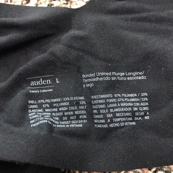 Auden Luxury Collection Unlined V Neck Black Seamless Bralette Sz L | NWT - Picture 3 of 6